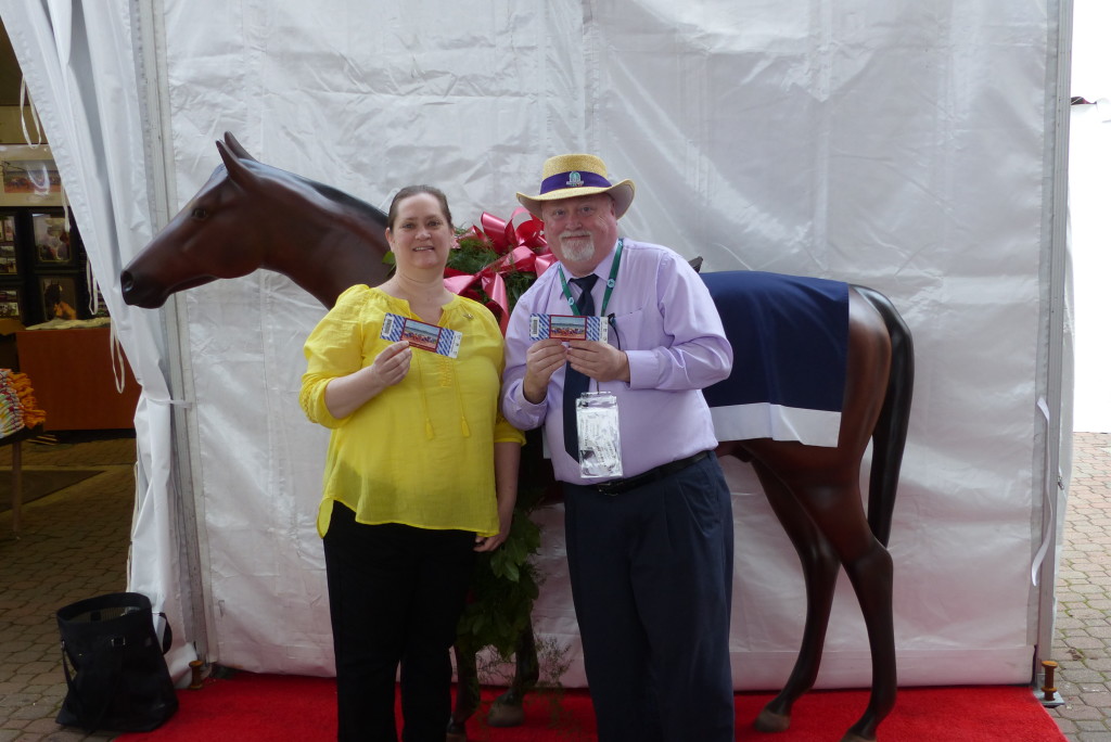 Me and Sherry with our Derby tickets.