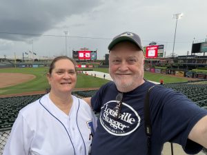 Sherry and Rob at Louisville Slugger Field before a Louisville Bats home game